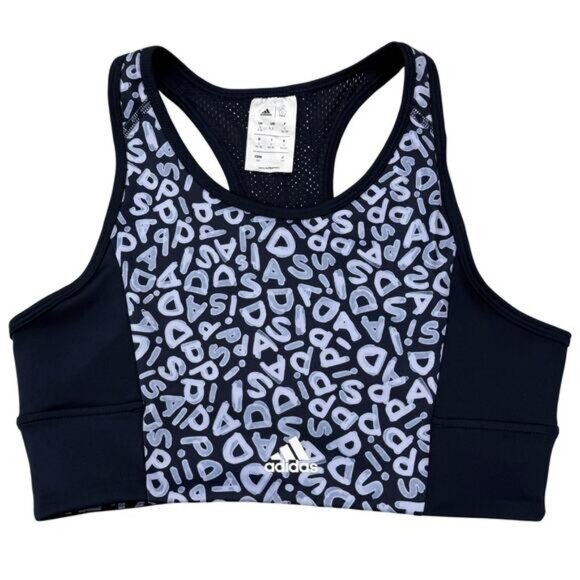 FARM RIO X ADIDAS Aeroready 3-Strips Print Sports Crop Top Bra Sz Small - Picture 7 of 11